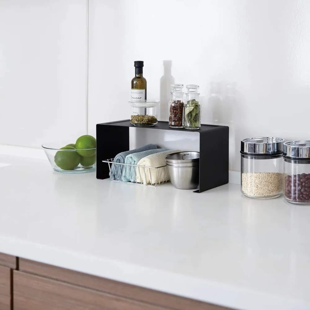 Raft suplimentar negru din metal 30,5x14 cm Tower – YAMAZAKI