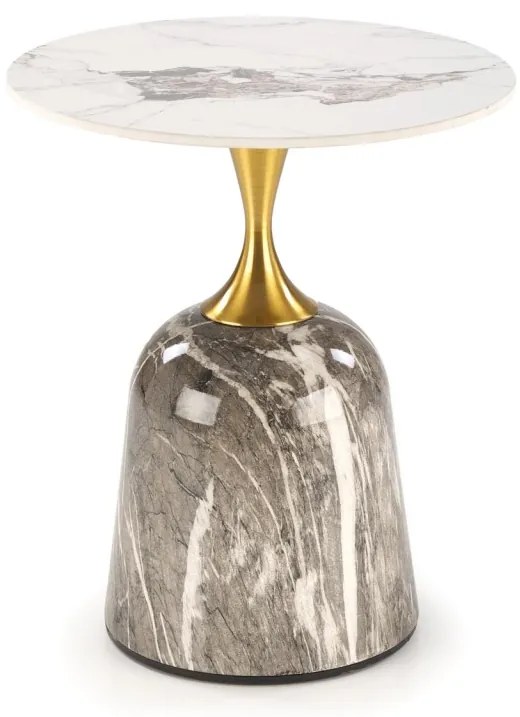 Masa de cafea Rosa marmura alba/marmura gri/auriu ø50/h59 cm