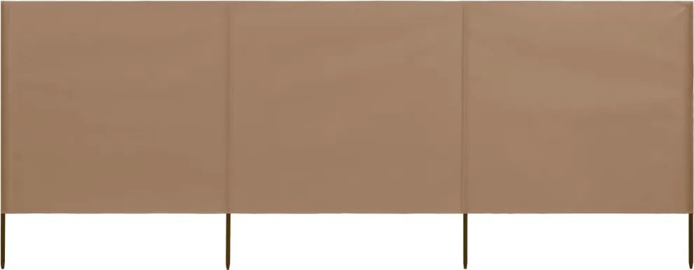 vidaXL Paravan anti-vânt cu 3 panouri, gri taupe, 400 x 160 cm textil