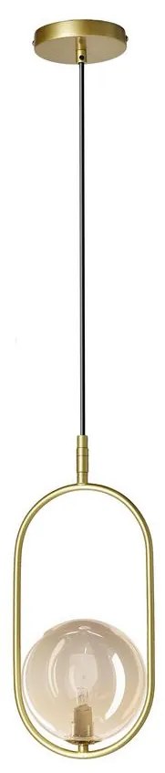 Lustră pe cablu CORDEL 1xG9/28W/230V alamă/bej fumuriu