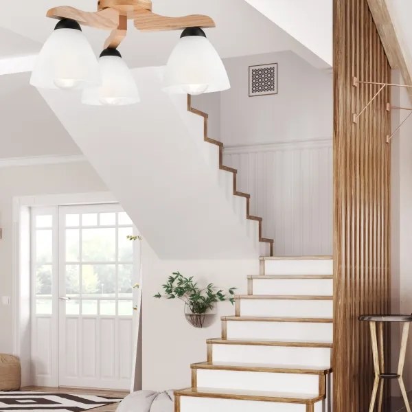 Lustră aplicată ADRIANO 3xE27/60W/230V stejar