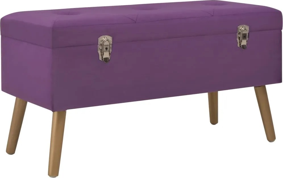 vidaXL Bancă cu un compartiment de depozitare, violet, 80 cm, catifea