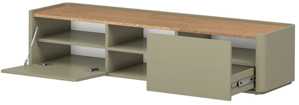 Comodă TV cu sertar Elivo 170 cm - eucalipt / stejar baltic dune