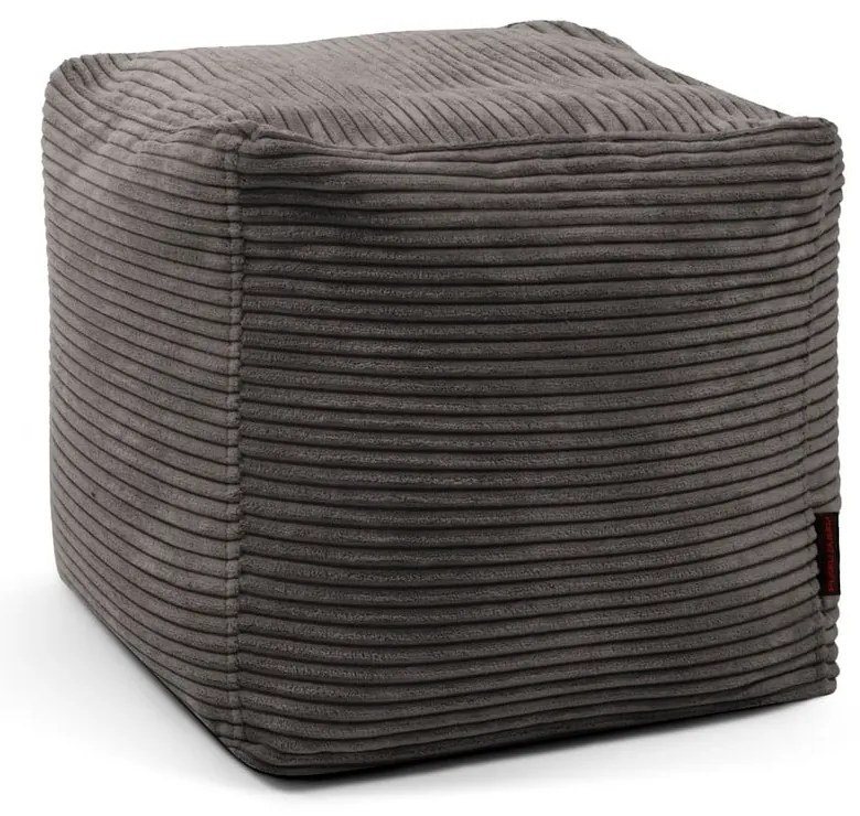 Fotoliu bean bag gri închis cu tapițerie din catifea reiată Up! MooG – SLOWDOWN