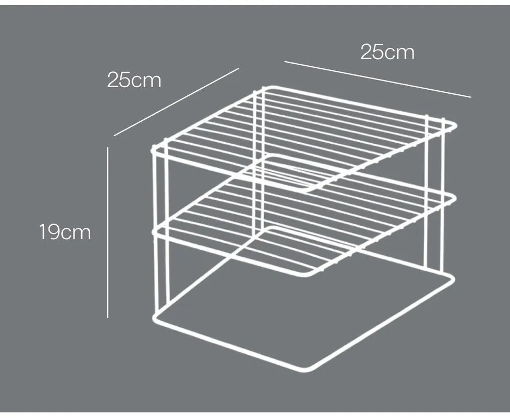 Raft suplimentar argintiu din oțel 25x25 cm Palio – Metaltex