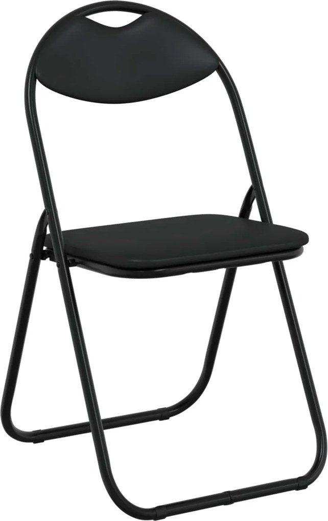 vidaXL Scaun pliant 8 pcs Negru 48 x 43,5 x 81 cm Piele artificială