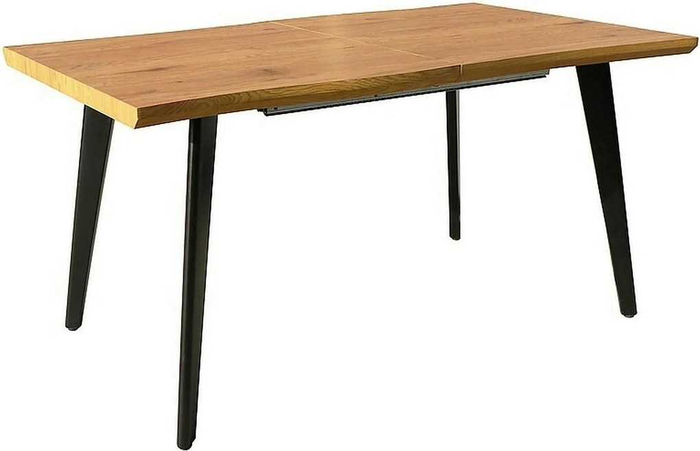 Masa extensibila FRESNO, stejar/negru, 120/180x80x76 cm