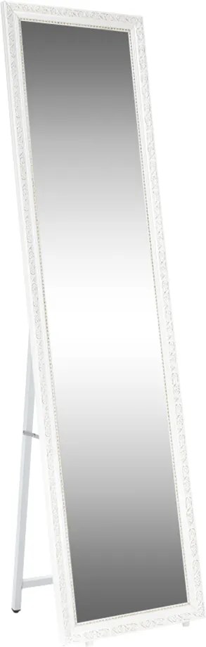 Oglindă de podea, alb/ornament auriu, LAVAL