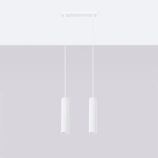 Lustră pe cablu Sollux SL.1536 KARBON 2xGU10/10W/230V alb