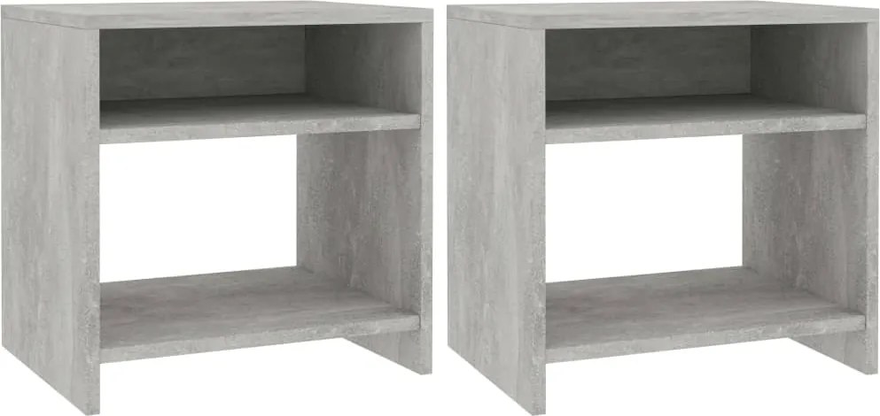 vidaXL Noptiere, 2 buc., gri beton, 40x30x40 cm, lemn prelucrat