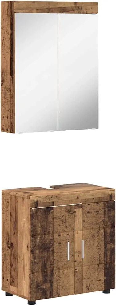 vidaXL Set de mobilier pentru baie TULUM Lemn vechi Lemn compozit