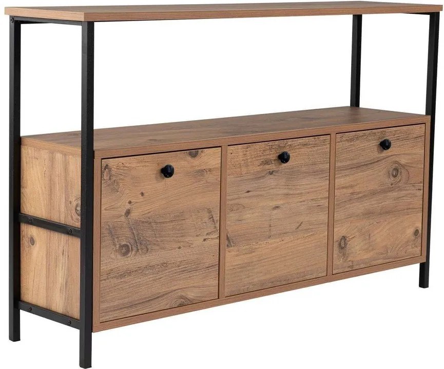 Masă consolă în culoare naturală cu aspect de lemn de pin 29,5x120 cm Solace – Kalune Design