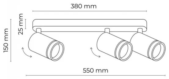 Spot JET 3xGU10/10W/230V negru