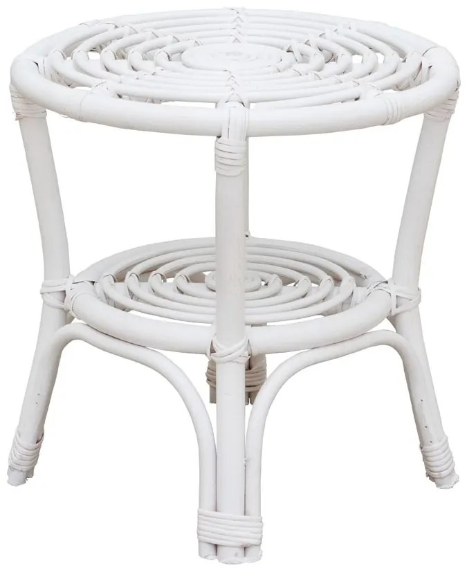 Masuta laterala, din rattan, white Passoa