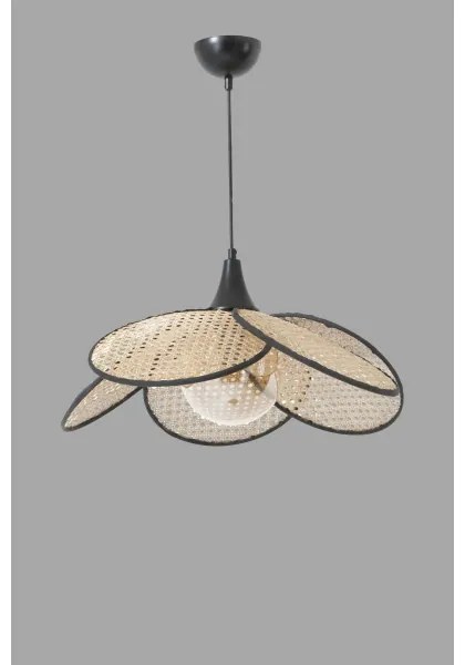 Pendul pe cablu FUME 1xE27/40W/230V Ø 45 cm negru/bej