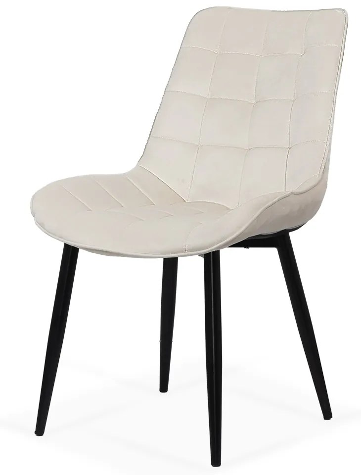 Scaun living cu tapițerie din catifea și picioare metalice BUC 206 crem