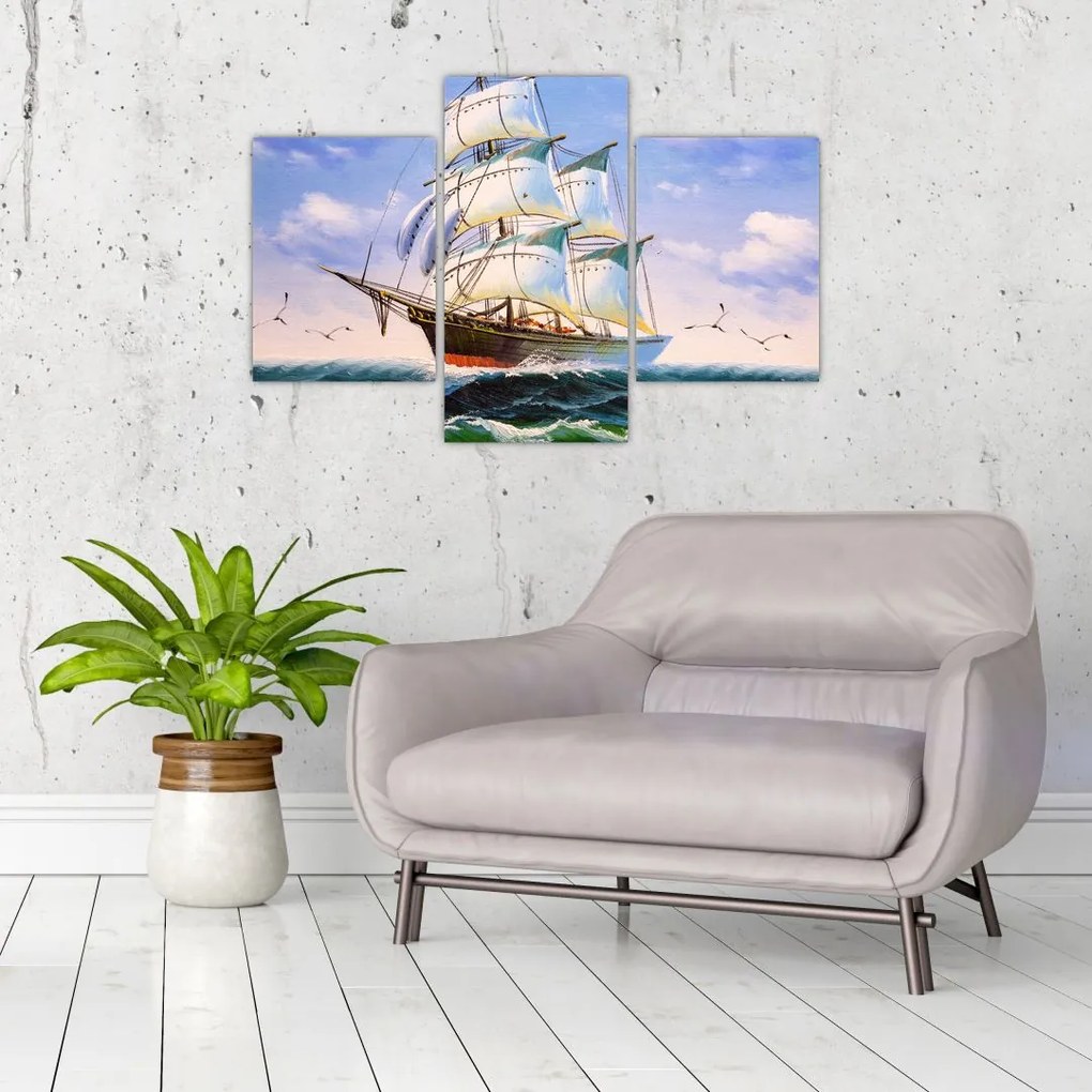 Tablou - Vapor pe valuri (90x60 cm)