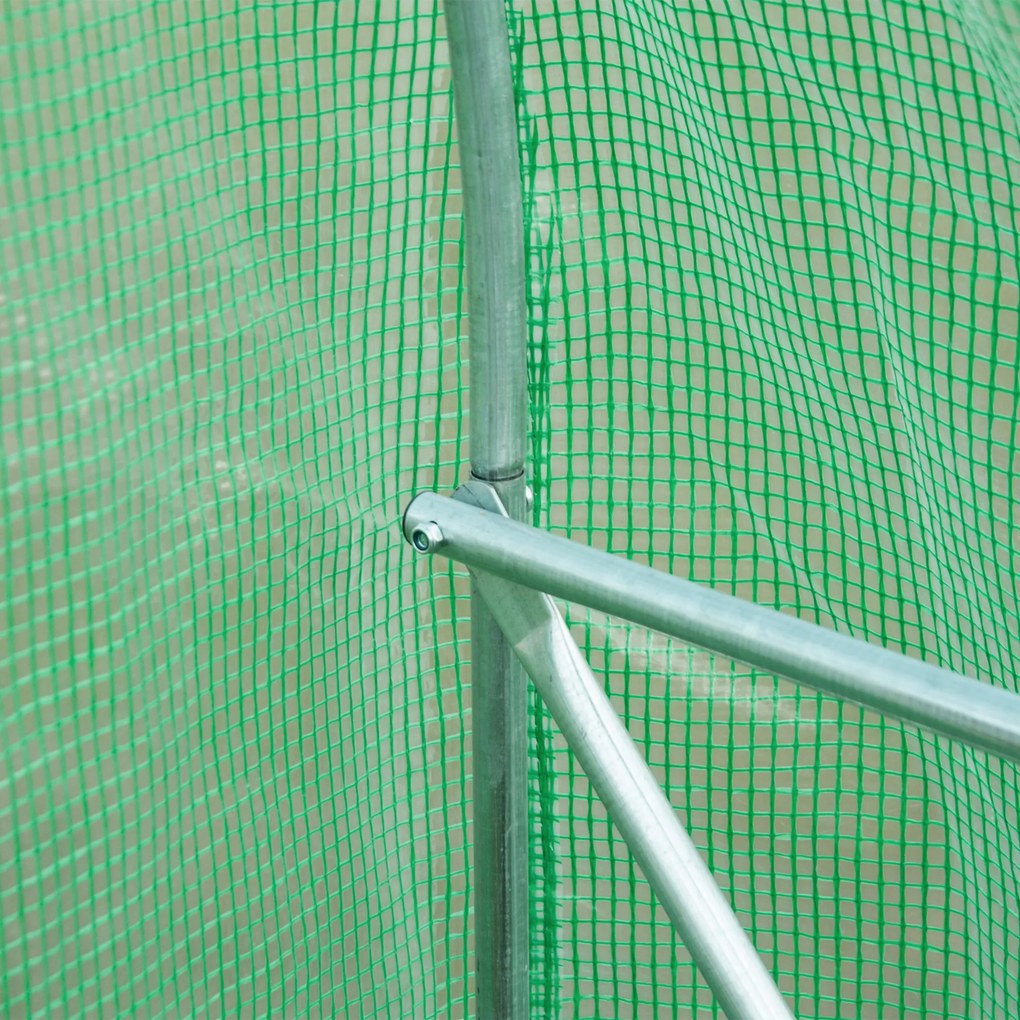 Outsunny Seră de Grădină Tunel Suprafață Sol 6 m² 3L x 2l x 2H m cadru Tubular renforțat Ușă cu fermoar 6 ferestre înrolează Verde | Aosom Romania