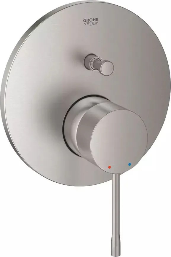 Baterie cada - dus incastrata Grohe Essence crom periat Supersteel fara corp ingropat