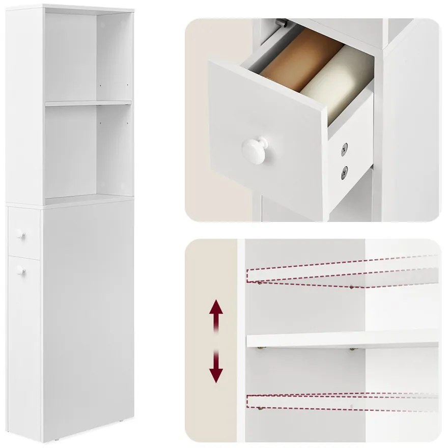 Dulap de baie extensibil cu 2 rafturi laterale 134.4x40x18 cm