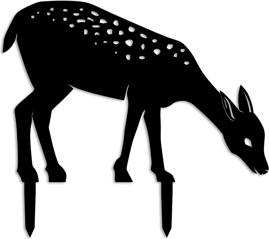 Decoratiune gradina GAZELLE 01, negru, metal, 72x49 cm