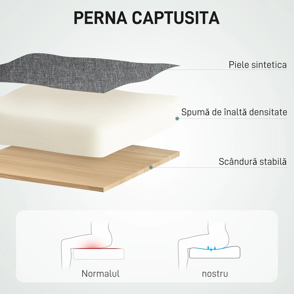 HOMCOM Scaun de Birou Masaj cu 6 Puncte, Încălzire și Suport pentru Picioare, Scaun Ergonomic Rabatabil Rotativ din Stofă Tip In Respirabil cu Telecomandă și Înălțime Reglabilă, Gri | Aosom Romania