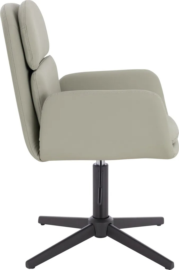 HR480CROSS Scaun Culoarea Inului Piele Ecologica Premium Soft cu Bază Neagră