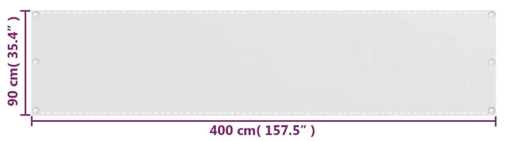 Prelata pentru balcon din HDPE, 90 x 400 cm, alb Alb, 90 x 400 cm