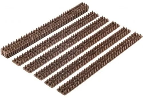 Set de 4 bucăți de țepușe pentru păsări, plasticnegru, 50 x 4,5 cm