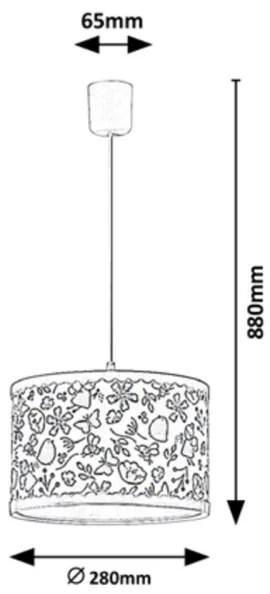 Lustră pe cablu 1xE27/40W/230V roz Rabalux