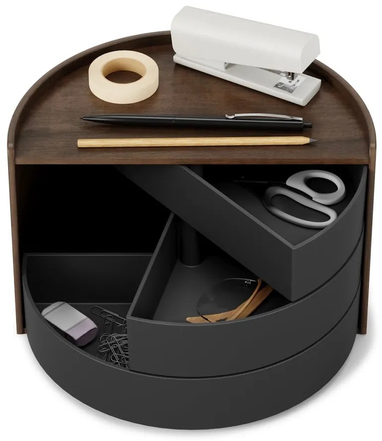 Organizator de baie negru rotativ Moona – Umbra