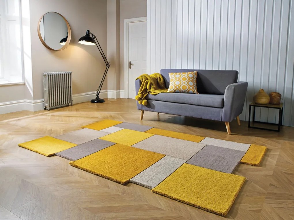 Covor Collage Galben Ochre/Natural 90X150 cm, Flair Rugs