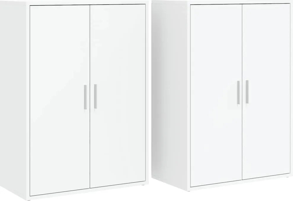 vidaXL Dulapuri, 2 buc., alb, 60x31x84 cm, lemn prelucrat