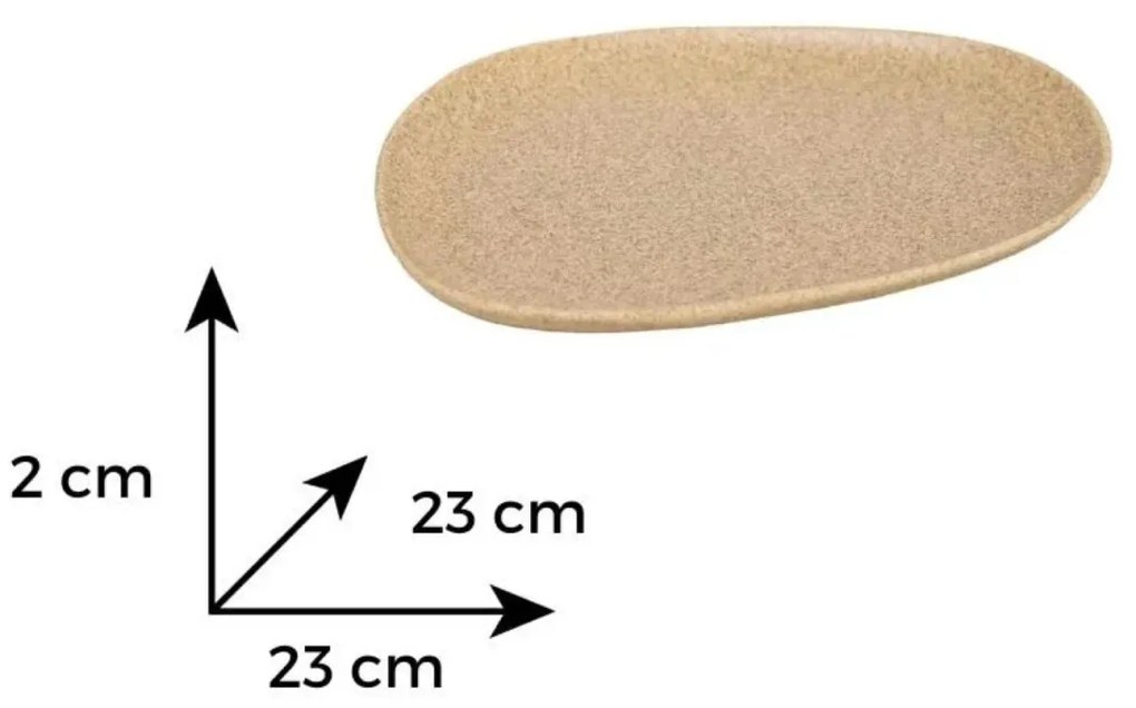 Farfurie desert 23 cm din ceramica Tetris TRFD 23, asimetrica
