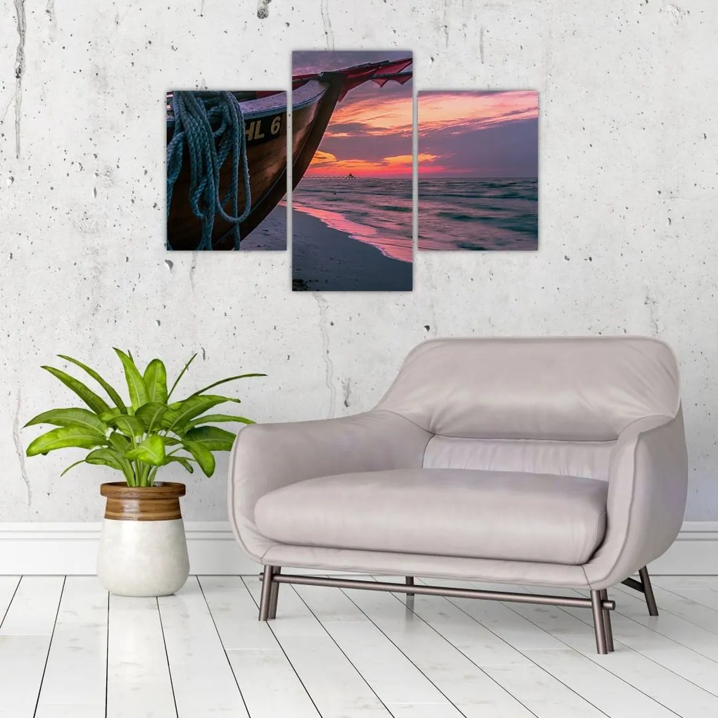 Tablou -Barcă la mal (90x60 cm)