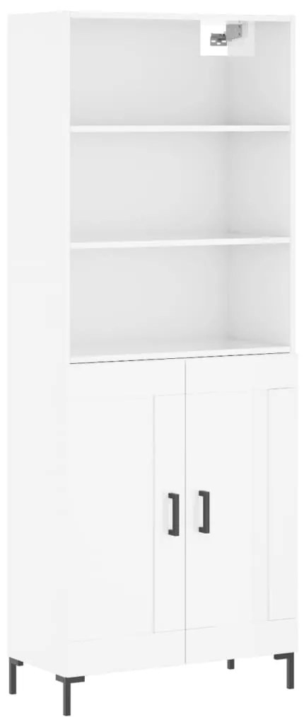 3189959 vidaXL Dulap înalt, alb extralucios, 69,5x34x180 cm, lemn compozit