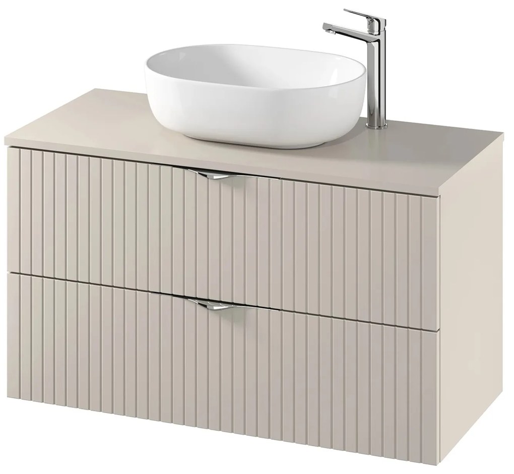 Dulap baie suspendat 100 cm pentru lavoar, casmir mat, MDF, Cersanit Tirso Casmir mat, 1000x450 mm