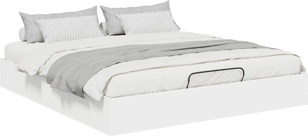 vidaXL Cadru de pat otoman Alb 203 x 180 x 25 cm Lemn prelucrat