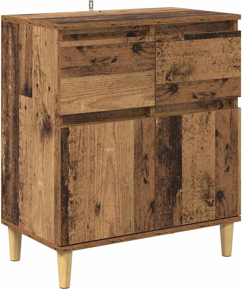 vidaXL Bufet cu sertar Lemn Vechi 60 x 35 x 70 cm Lemn compozit