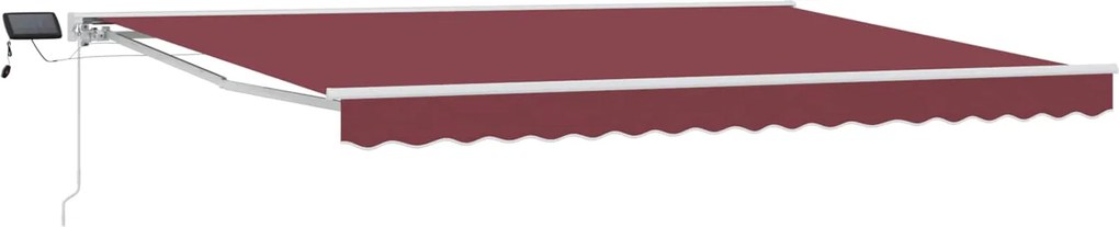 vidaXL Cadru manual de marchiză cu LED-uri Burgundy 4 × 3 m