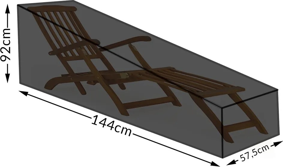 Prelata pentru sezlong Gri+Argintiu 144 x 575 x 92 cm