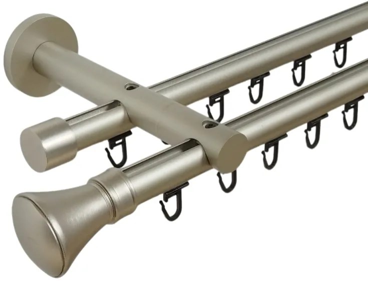 Galerie metal dubla PICIOR UNIVERSAL TEAVA PROFIL - PRINCE19/19 - CROM MAT (Alege marime: 180 cm)
