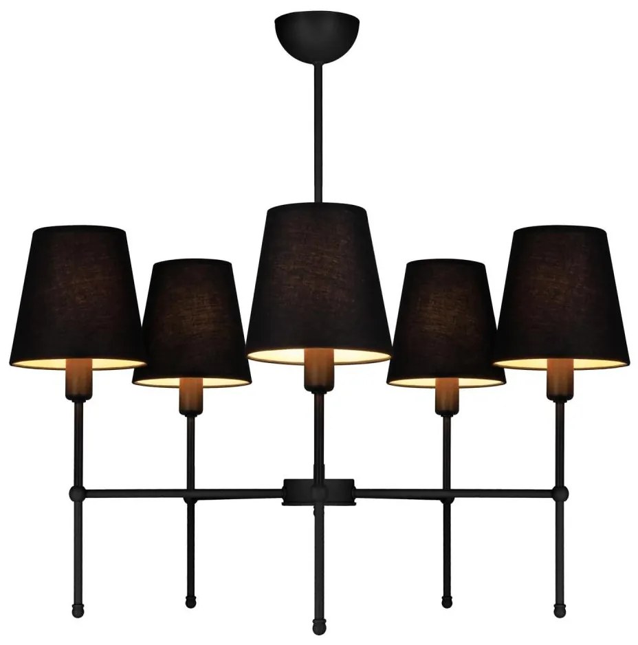 Lustră pe tijă MADELA, 5xE14/40W/230V, negru