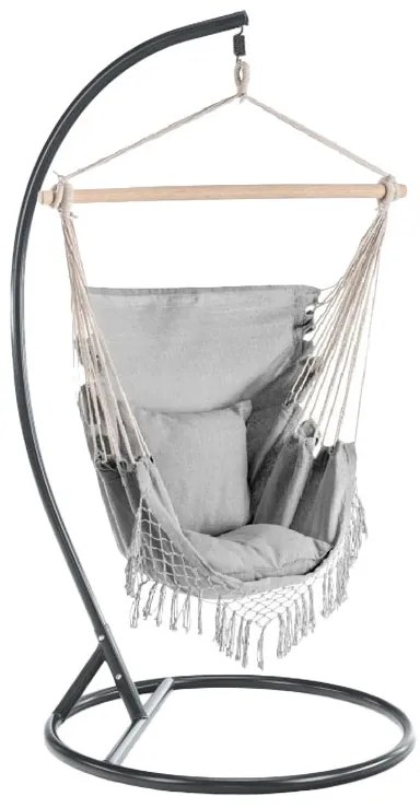 Scaun suspendat gri PALAK cu suport negru