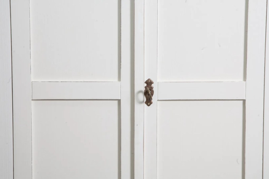 Dulap mic, L68 25 H98 cm, alb antic natur, lemn masiv