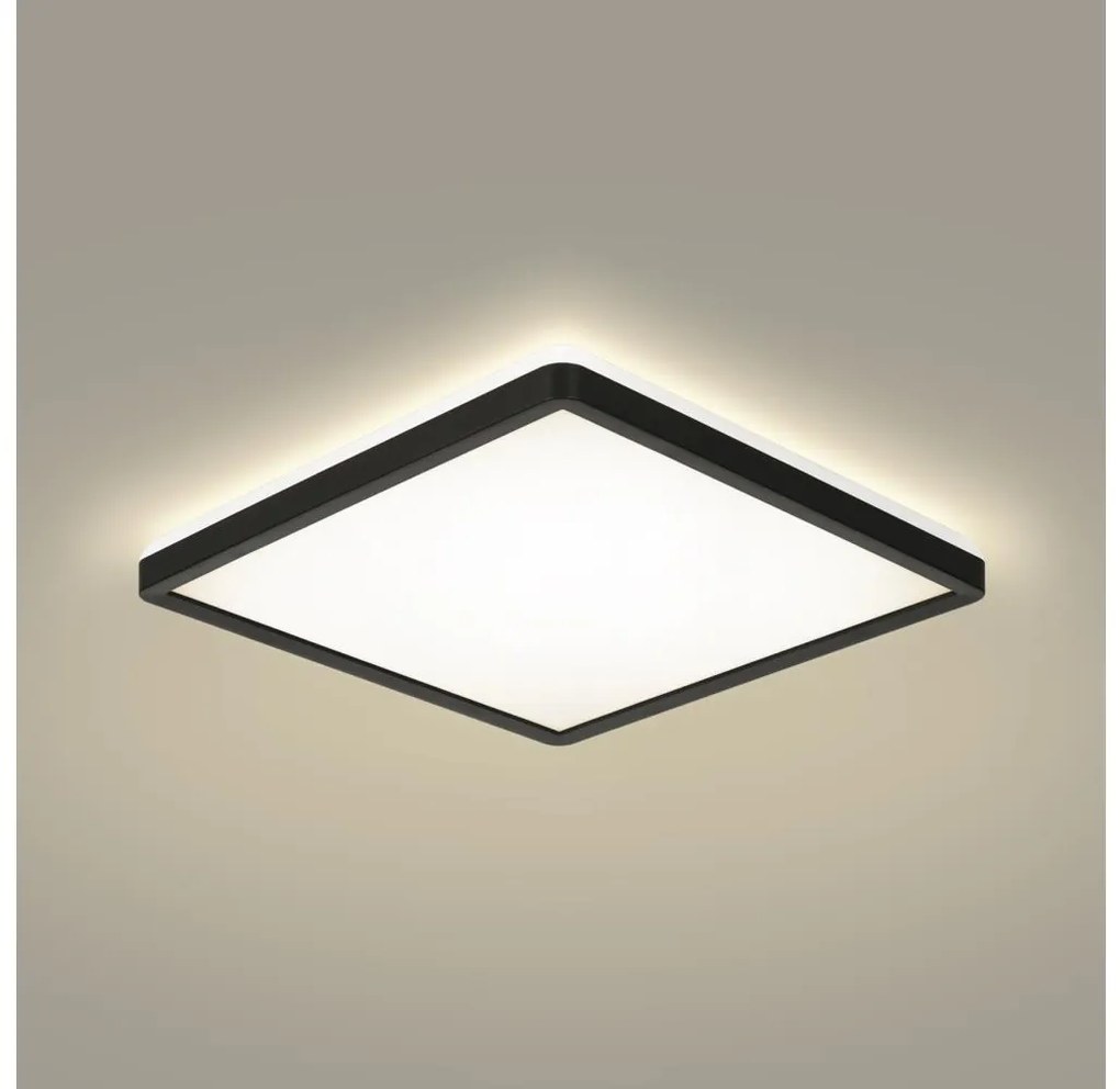 Plafonieră LED dimabilă ULTRA SLIM LED/18W/230V 30x30 cm negru + telecomandă