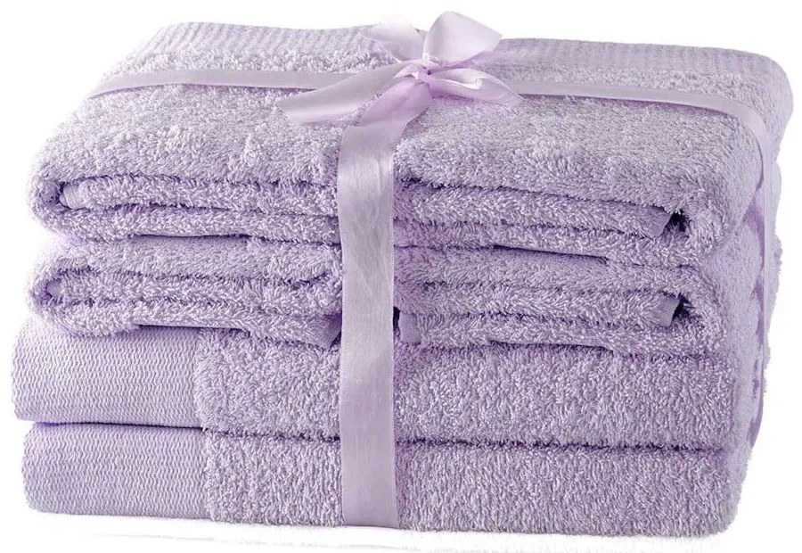 Prosoape de baie mov lavandă 6 buc. din bumbac frotir Amari – AmeliaHome