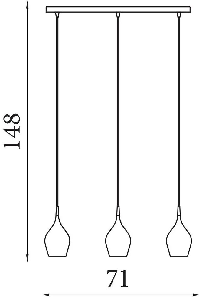 Lustra cu 3 pendule metal colorat Vibrant