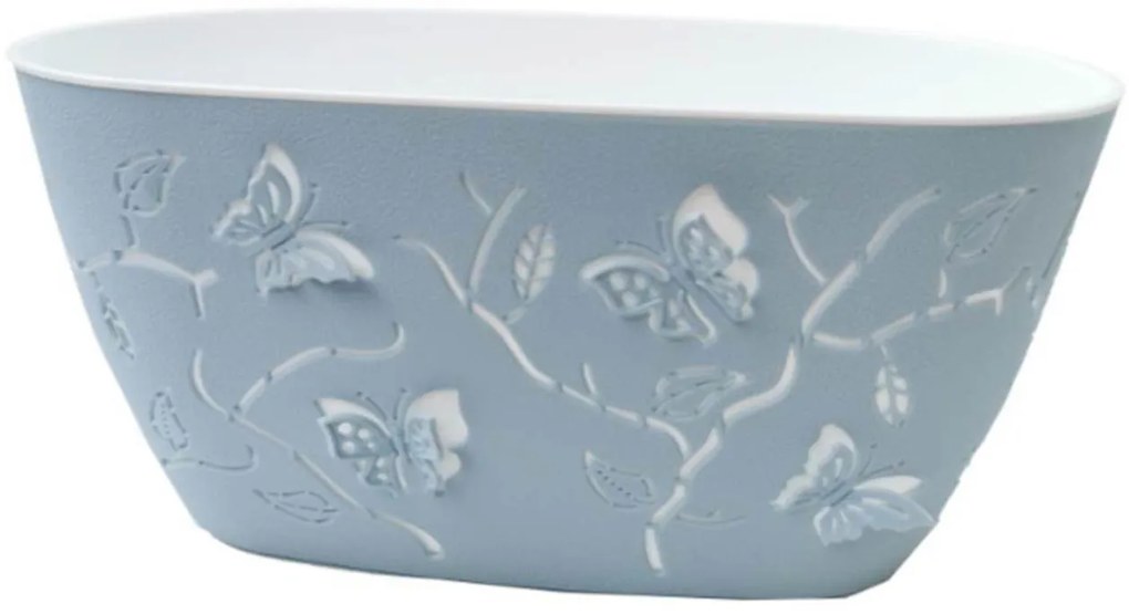 Ghiveci PP modern, oval, model Fluture 3D, L 29cm, 4.1 litri