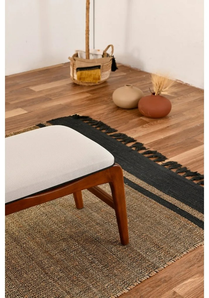 Bancă Touch Cream and Walnut